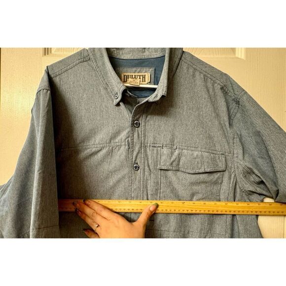 Duluth Trading Co Men's Breezeshooter Camp Collar Untucked Shirt Size XL Tall - Picture 6 of 7